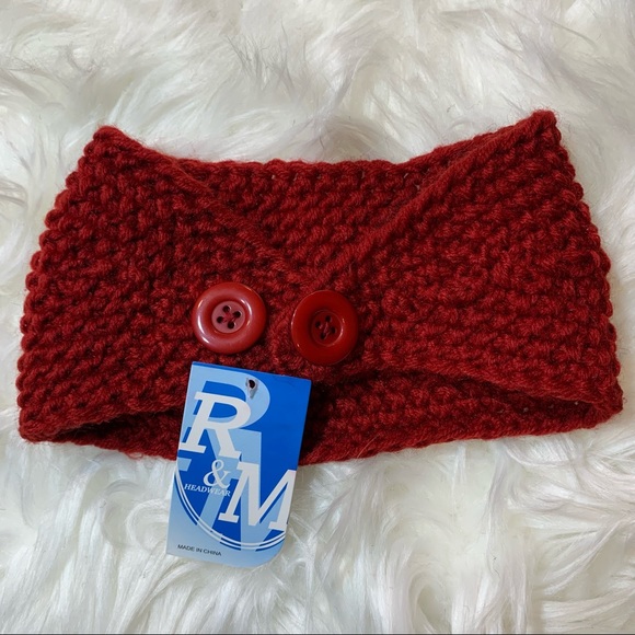 🌸 Knitted Headband Ear Warmer with Flower - Picture 4 of 7